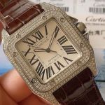 TW Factory Cartier 2824 Movement 42MM Square Brown Bracelet Sapphire Glass Men Watch